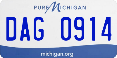 MI license plate DAG0914