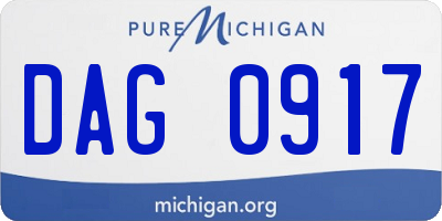 MI license plate DAG0917