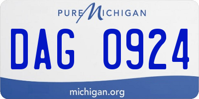 MI license plate DAG0924