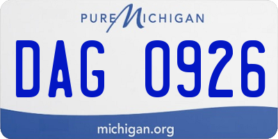 MI license plate DAG0926