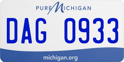 MI license plate DAG0933