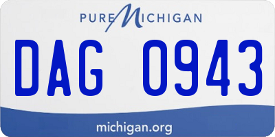 MI license plate DAG0943