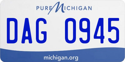 MI license plate DAG0945