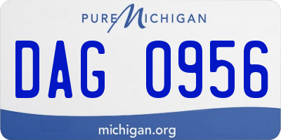 MI license plate DAG0956