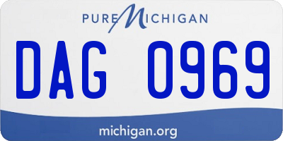 MI license plate DAG0969