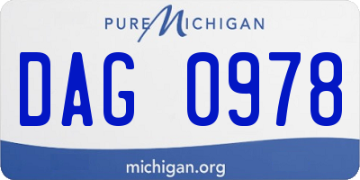 MI license plate DAG0978