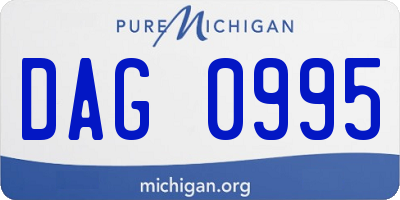 MI license plate DAG0995