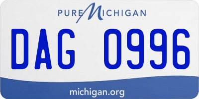 MI license plate DAG0996