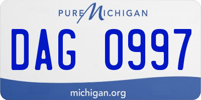 MI license plate DAG0997