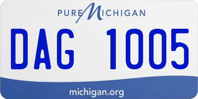 MI license plate DAG1005