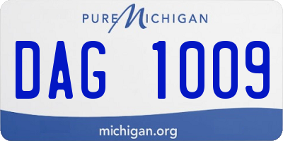 MI license plate DAG1009
