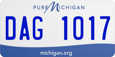 MI license plate DAG1017