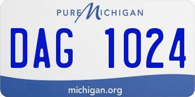 MI license plate DAG1024
