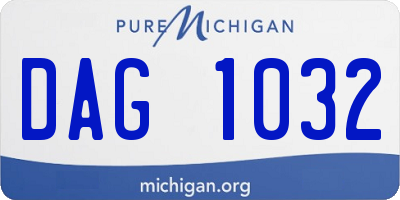 MI license plate DAG1032