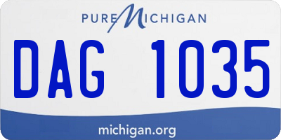 MI license plate DAG1035