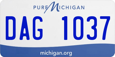 MI license plate DAG1037