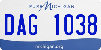 MI license plate DAG1038