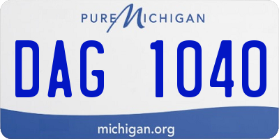 MI license plate DAG1040