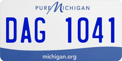 MI license plate DAG1041