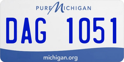 MI license plate DAG1051