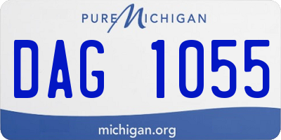 MI license plate DAG1055