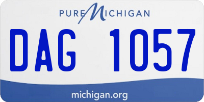 MI license plate DAG1057