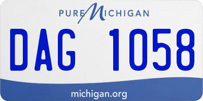 MI license plate DAG1058
