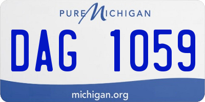 MI license plate DAG1059