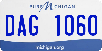 MI license plate DAG1060