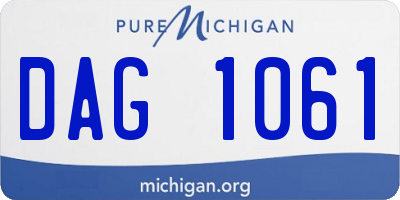 MI license plate DAG1061