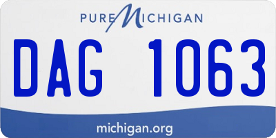 MI license plate DAG1063
