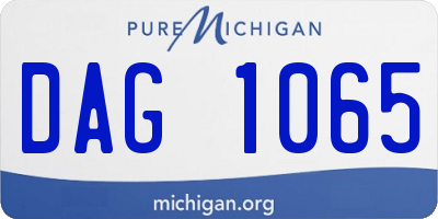 MI license plate DAG1065