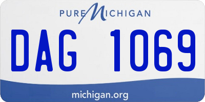MI license plate DAG1069