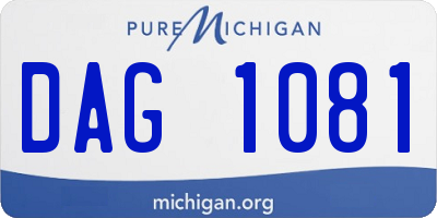 MI license plate DAG1081