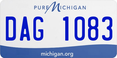 MI license plate DAG1083