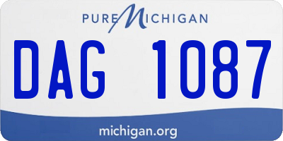MI license plate DAG1087