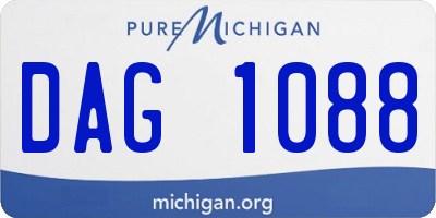 MI license plate DAG1088