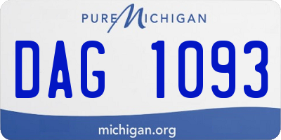 MI license plate DAG1093