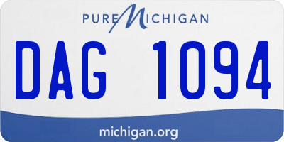 MI license plate DAG1094
