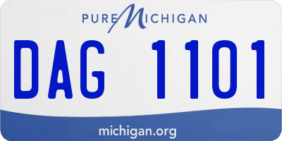 MI license plate DAG1101
