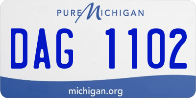 MI license plate DAG1102