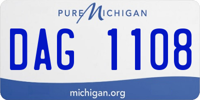 MI license plate DAG1108