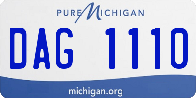 MI license plate DAG1110