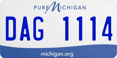 MI license plate DAG1114