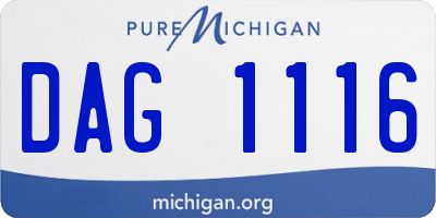 MI license plate DAG1116