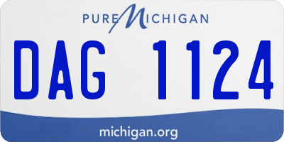 MI license plate DAG1124