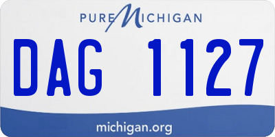 MI license plate DAG1127