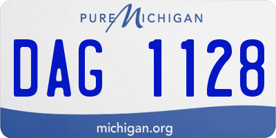MI license plate DAG1128