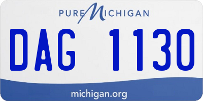 MI license plate DAG1130