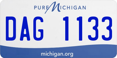 MI license plate DAG1133
